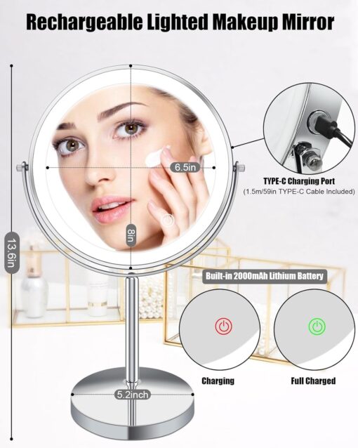 Lighted Rechargeable Makeup Mirror - Image 2
