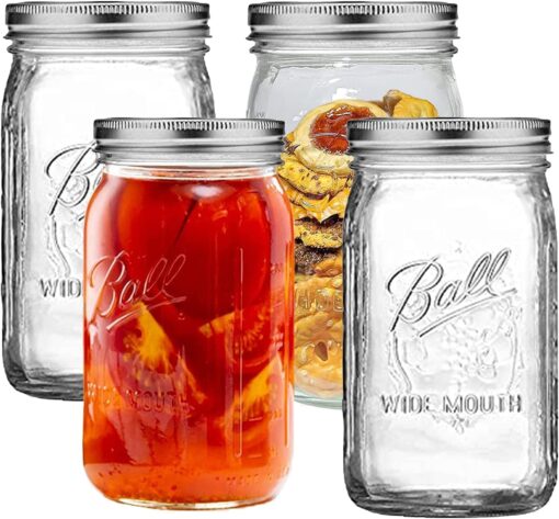 Camdeposu Wide Mouth Mason Jars 32 oz - (4 Pack) - Image 2