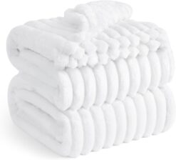 Bedsure Pure White Plush Blanket