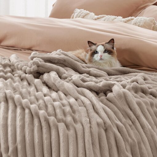 Bedsure Pure White Plush Blanket - Image 4