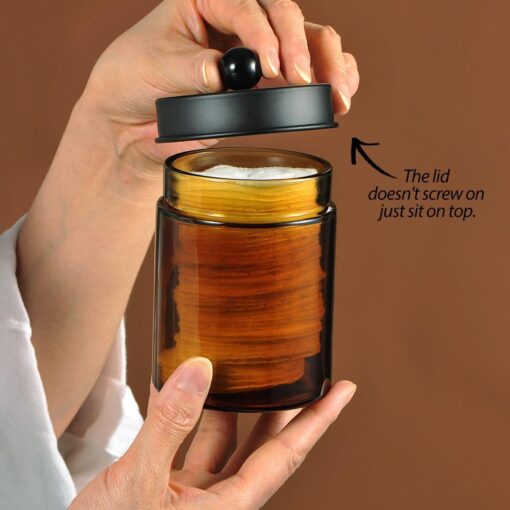 Amber Glass Apothecary Jar with Metal Lids - Image 3