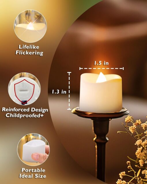 Homemory LED Tea Lights with Timer - Image 4