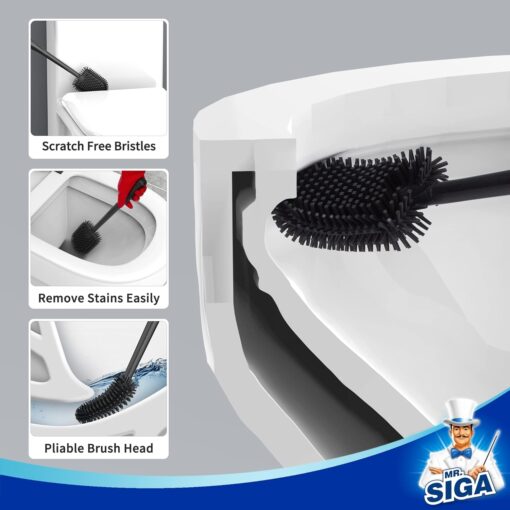 MR.SIGA Toilet Bowl Brush and Holder - Image 2