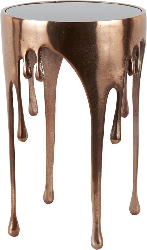 Deco 79 Drip Accent Table with Glass Top