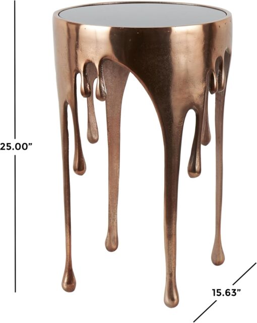 Deco 79 Drip Accent Table with Glass Top - Image 3