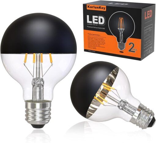 Karlunkoy LED Black Tipped Globe Edison Bulbs