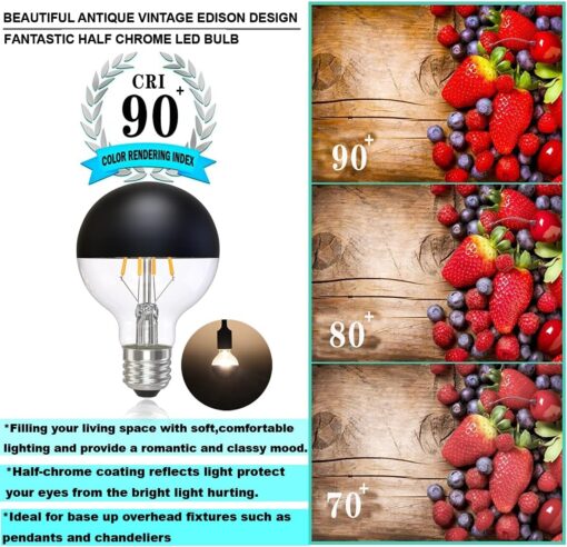 Karlunkoy LED Black Tipped Globe Edison Bulbs - Image 3