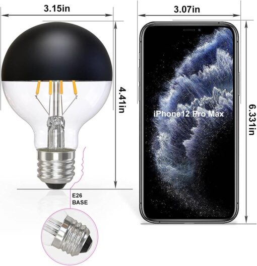 Karlunkoy LED Black Tipped Globe Edison Bulbs - Image 5