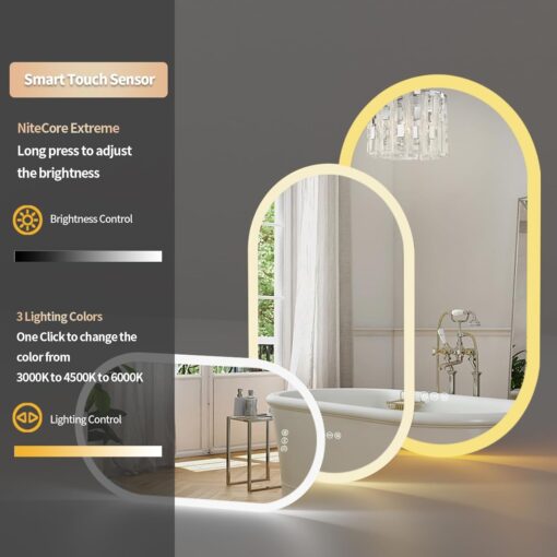 Wisfor Oval LED Bathroom Mirror - Image 4