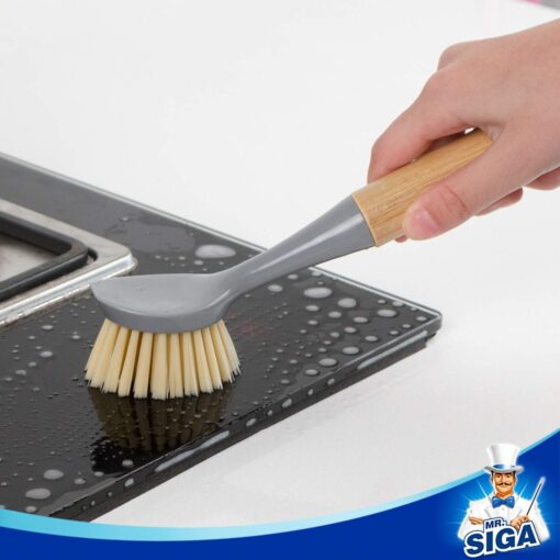 MR.SIGA Dish Brush with Bamboo Handle - Pack of 2 - Image 5