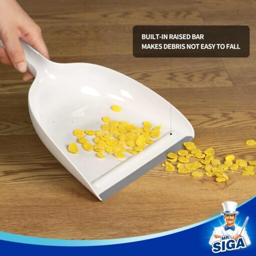 MR.SIGA Dustpan and Brush Combo with Bamboo Handle - Image 4
