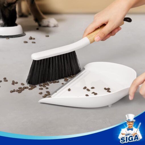 MR.SIGA Dustpan and Brush Combo with Bamboo Handle - Image 5
