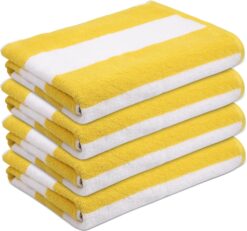 ESSELL Cabana Stripe Beach Towel Set - Yellow