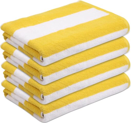 ESSELL Cabana Stripe Beach Towel Set - Yellow