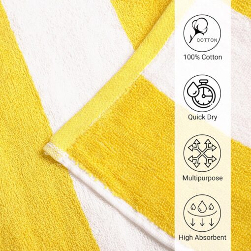 ESSELL Cabana Stripe Beach Towel Set - Yellow - Image 2
