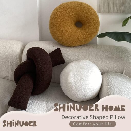 SHINUOER Knot Pillow - Yellow - Image 4