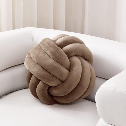 Sioloc Soft Knot Ball Pillow - Brown