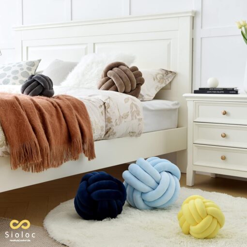 Sioloc Soft Knot Ball Pillow - Brown - Image 4