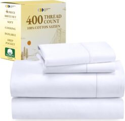 California Design Den 100% Cotton Deep Pocket Sateen Sheets