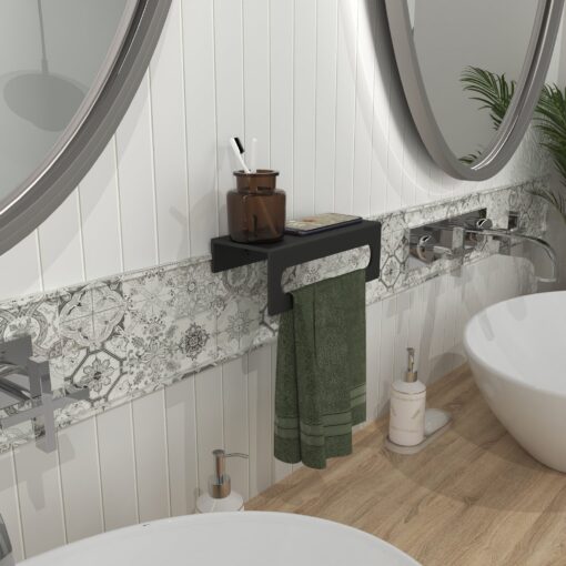 Modern Wall Mounted Hand Towel Rack & Holder - Image 2