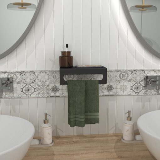 Modern Wall Mounted Hand Towel Rack & Holder - Image 3