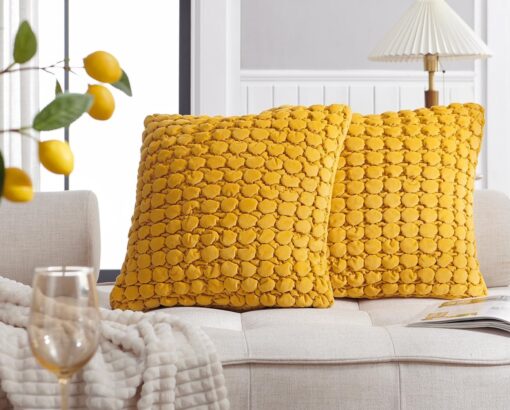 COCOPLOCEUS Yellow Velvet Cushion Covers - Image 6